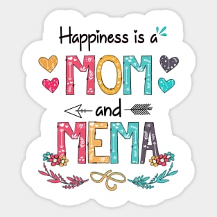 Happiness Is A Mom And Mema Wildflower Happy Mother's Day Sticker